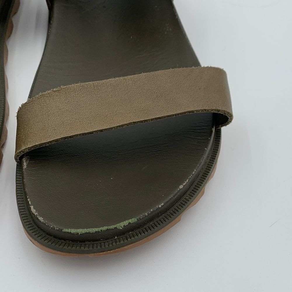 Sorel Roaming Decon olive green leather strap sandals Womans size 9 - Picture 3 of 11